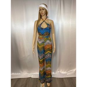 Tribal pattern Bathingsuit and sheer pant set